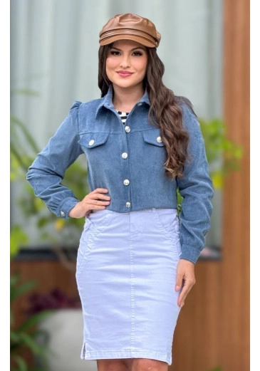 Casaquinho Alexia Azul Maria Amore Outono/Inverno 2025