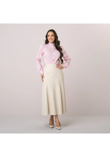 Saia Ariela Em Couro Deep Creme Tata Martello Outono/Inverno 2026
