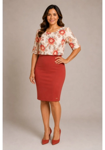 Blusa Helena Em Sedinha Vermelho Maria Amore Outono/Inverno 2026