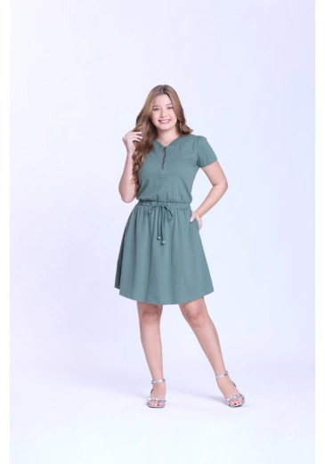 Vestido Debora Em Malha Maquinetada Verde Hapuk Outono/Inverno 2026