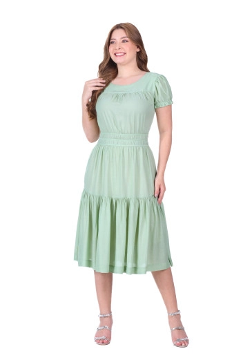 Vestido Gessi Em Tecido Plano Verde Hapuk Primavera/Verão 2026