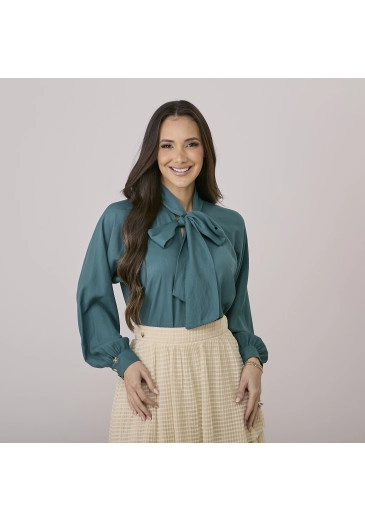 Blusa Angelica Em Visolinho Verde Tata Martello Outono/Inverno 2026