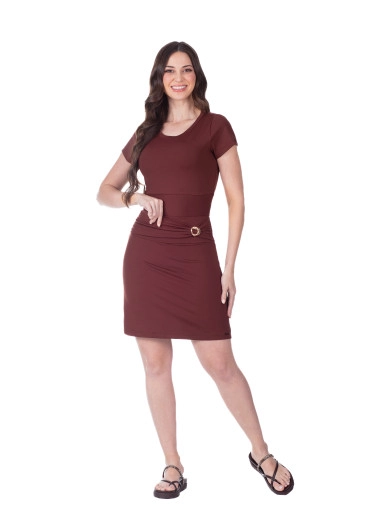 Blusa Naiara Em Malha Com Proteção UV Marrom Hapuk  Primavera/Verão 2026