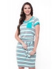 Vestido Listras com Amarração Azul Hapuk