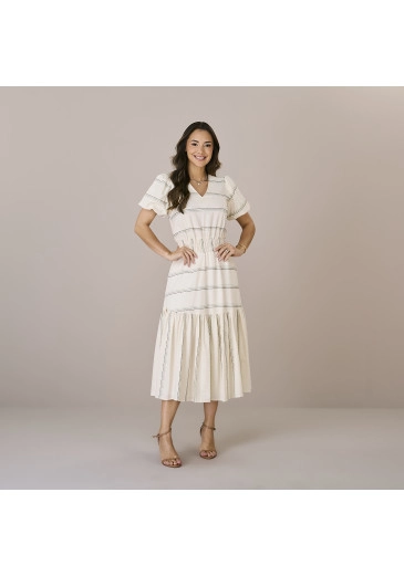 Vestido Rebeca Em Linho Bordado Verde Tatá Martello Outono/Inverno 2025