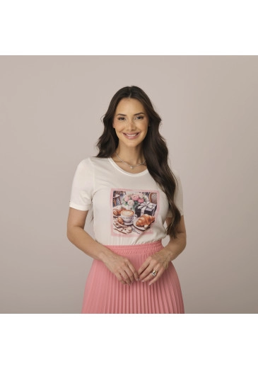 Blusa Cintia Em Crepe Gloss Rosa Tata Martello Primavera/Verão 2026