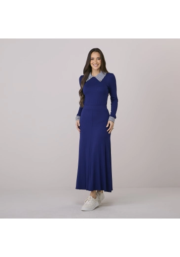 Conjunto Solange Em Moletinho Azul Tata Martello Outono/Inverno 2026