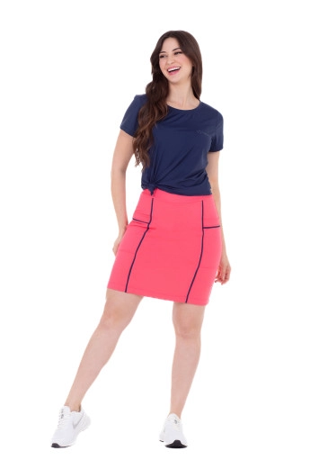 Conjunto Giorgia Fitness Em Malha Com Proteção UV Shorts Com Bolsos Funcionais Azul Marinho Hapuk Outono/Inverno 2024