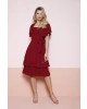 Vestido com Babados Bordo Fasciniu's