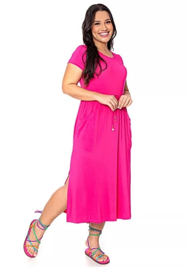 Vestido Cassiane Bolsos Funcionais Pink Hapuk Primavera/Verão 2023