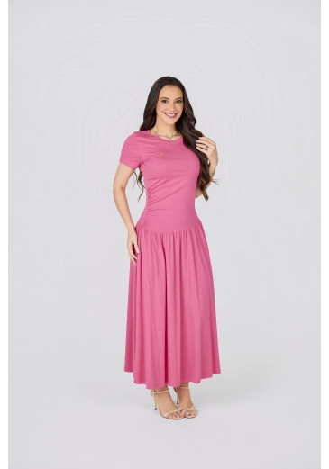 Vestido Beatriz Em Malha Rosa Tata Martello Primavera/Verão 2027