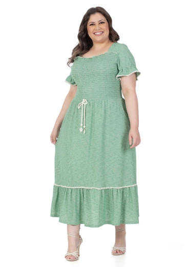 Vestido Olívia Em Malha Verde Hapuk Primavera/Verão 2024