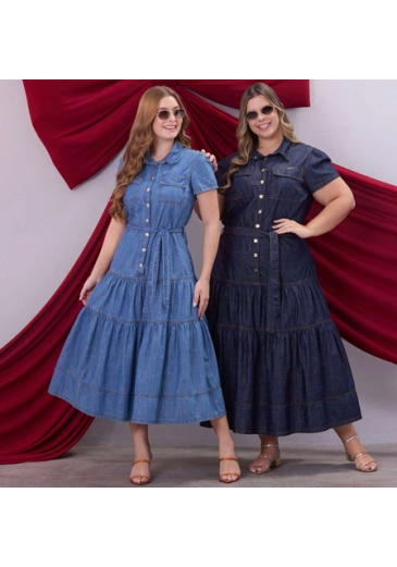 Vestido Cassia Em Jeans Claro Hapuk Outono/Inverno 2026
