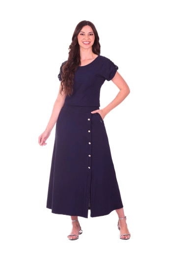 Conjunto Patricia Em Malha Texturizada Azul Noite Hapuk Primavera/Verão 2027