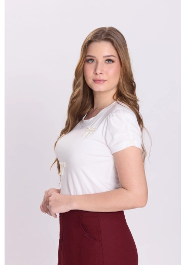 Blusa Gisele Em Malha De Algodão Sustentável Off White Hapuk Outono/Inverno 2026