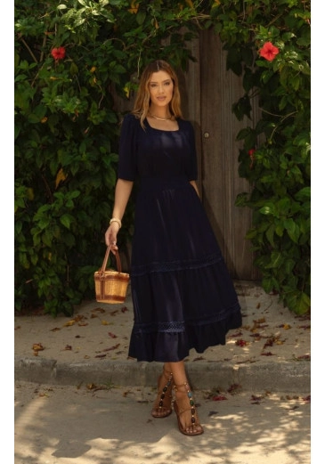Vestido Lívia Em Crepe Maria Amore Primavera/Verão 2025