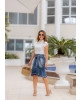 Saia Barra Desfiada Raje Jeans