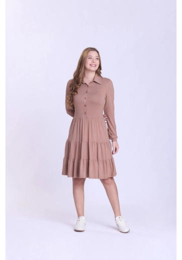 Vestido Alana Em Moletinho Bege Hapuk Outono/Inverno 2026