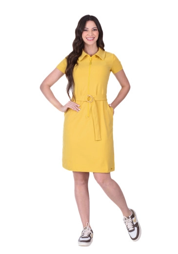 Vestido Franciele Em Malha Cotton Amarelo Hapuk Primavera/Verão 2026