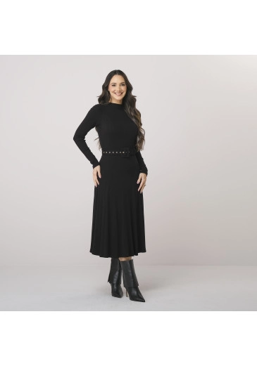 Vestido Kiara Em Malha Boulevard Preto Tata Martello Outono/Inverno 2026