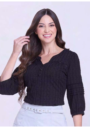 Blusa Larissa Em Viscose Preta Hapuk Outono/Inverno 2026