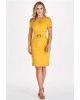 Vestido com Recorte Amarelo Via Tolentino
