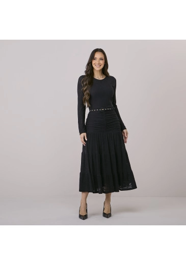 Vestido Elsa Em Renda Preto Tata Martello Outono/Inverno 2026