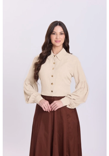 Camisa Bel Em Tecido Plano Bege Hapuk Outono/Inverno 2026