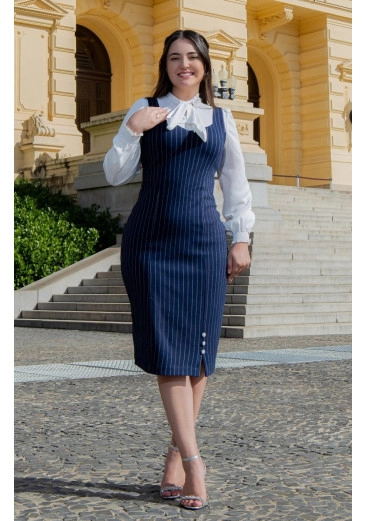 Jardineira Com Blusa Olivia Maria Amore  Outono/Inverno 2024