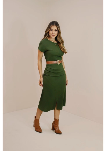 Vestido Cassandra Em Viscose Com Elastano Verde Nitido Outono/Inverno 2026