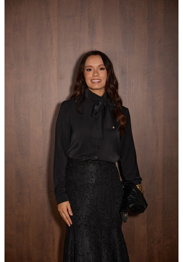 Camisa Laura Em Lumina Preto Jany Pim Outono/Inverno 2026