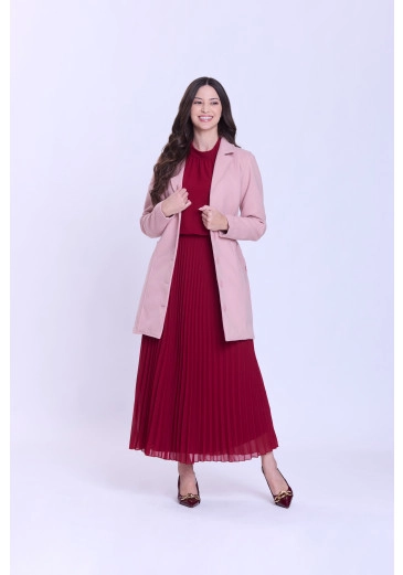 Casaco Lidia Em Lã Batida Rosê Hapuk Outono/Inverno 2026