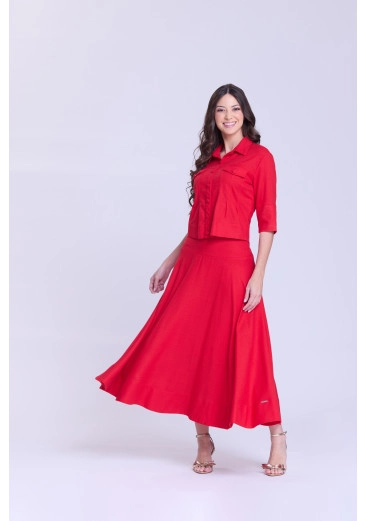 Conjunto Poliana Em Linho Vermelho Hapuk Outono/Inverno 2026