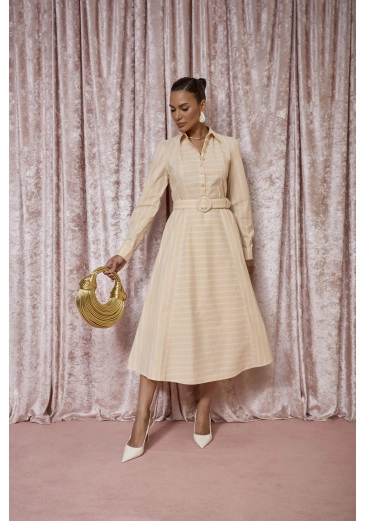 Vestido Adria Bege Jany Pim Outono/Inverno 2025