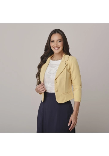 Blazer Amelia Em Alfaiataria Monte Carlo Amarelo Tata Martello Outono/Inverno 2026