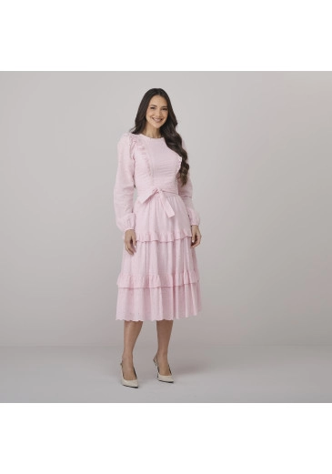 Vestido Selena Em Laise Rosa Tata Martello Outono/Inverno 2026