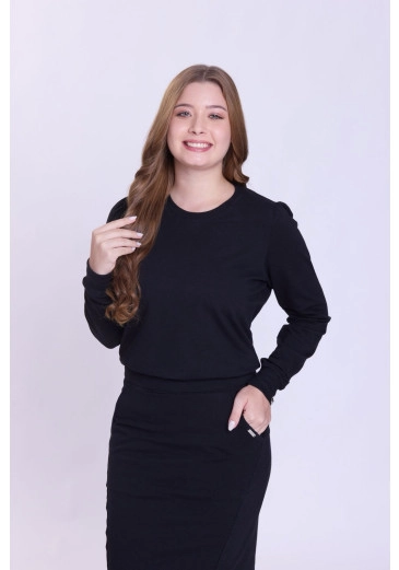 Blusa Eugênia Em molecotton Preto Hapuk Outono/Inverno 2026