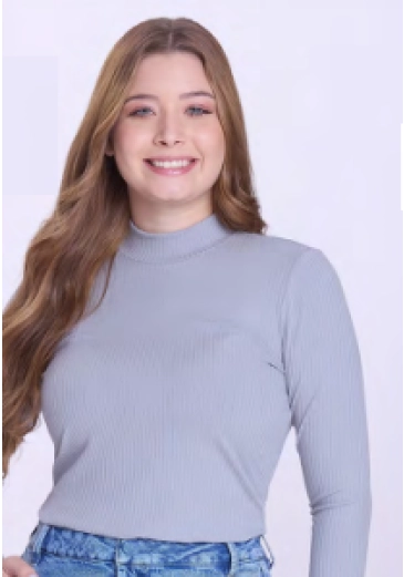 Blusa Sophia Em Malha Canelada Cinza Hapuk Outono/Inverno 2026