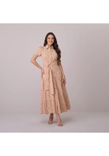 Vestido Vanessa Em Bordado Lindy Cordone Bege Tata Martello Primavera/Verão 2026