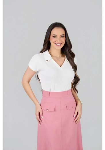 Blusa Pietra Em Malha Rib Off Tata Martello Primavera/Verão 2027