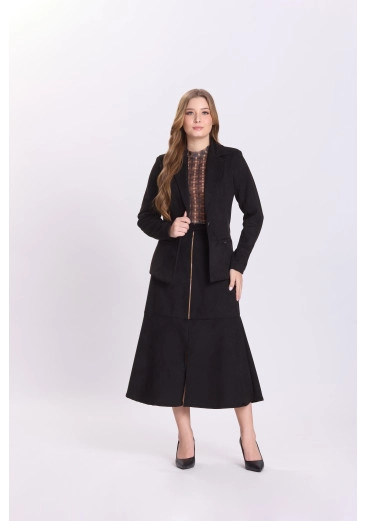 Blazer Paola Em Suede Preto Hapuk Outono/Inverno 2026