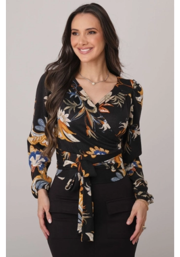 Blusa Silvia Em Lanzinha Preta Tata Martello Primavera/Verão 2026