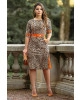 Vestido em Suede Animal Print Kauly