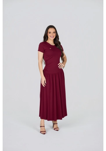 Vestido Beatriz Em Malha Marsala Tata Martello Primavera/Verão 2027