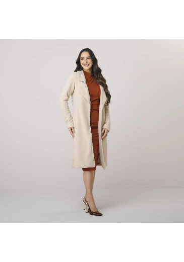 Casaco Isis Em Pelo Patagonia Forrado Bege Tata Martello Outono/Inverno 2026