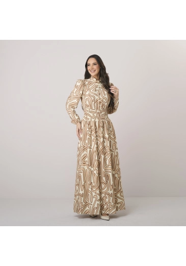 Vestido Lauana Em Crepe Marrakesh Bege Tata Martello Outono/Inverno 2026