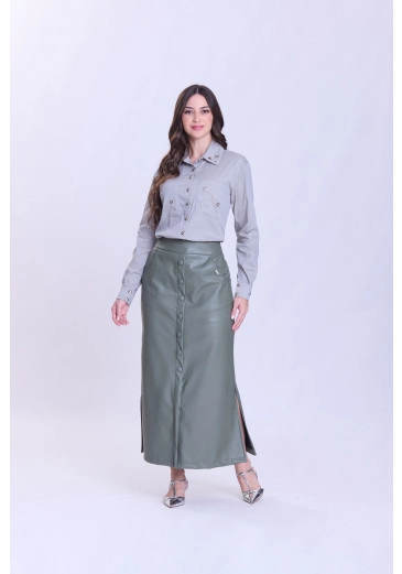 Camisa Kalita Em Tecido Plano Cinza Hapuk Outono/Inverno 2026