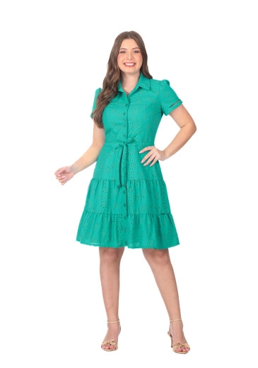 Vestido Verônica Em Laise Verde Água Hapuk Primavera/Verão 2026