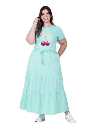 Blusa Micaella Em Malha De Algodão Sustentável Verde Hapuk Primavera/Verão 2026