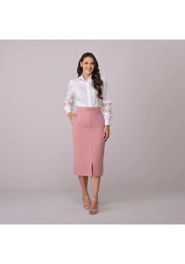 Saia Meire Em Alfaiataria Genebra Rose Tata Martello Primavera/Verão 2026